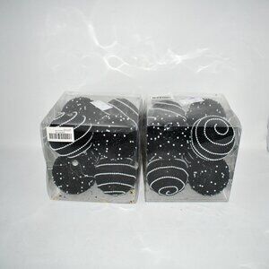 ZHANYIGY 4.25" Shatterproof Christmas Ball Ornaments, Black, 8 Pc Set, Tree Deco